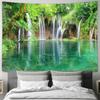 Natural Beauty Forest Waterfall Murals Tapestry  Cloth Wall Hanging