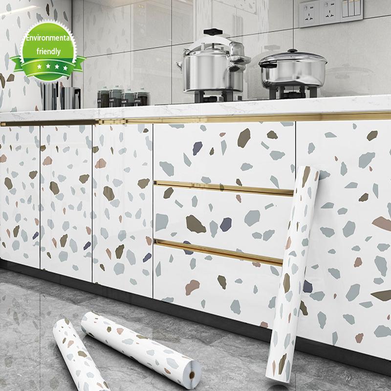 Self-Adhesive Cabinet Sticker Kitchen Countertop Oil-Resistant Waterproof Furniture Refinishing Closet Door Color Change Film