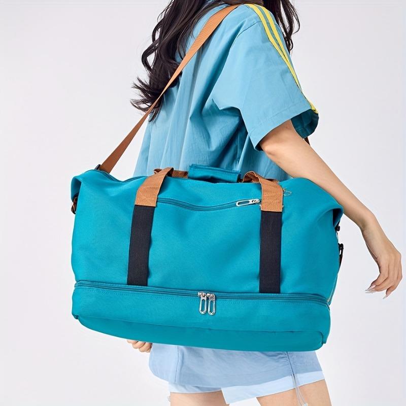 Large Capacity Versatile Travel Bag with Shoe Compartment - Durable Oxford Fabric, Portable Sports Gym Storage Bag, Weekender Overnight Bag