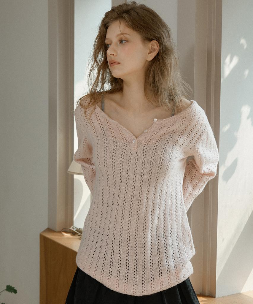 LETTER FROM MOON Blake Wool Knit Dress (Pink)