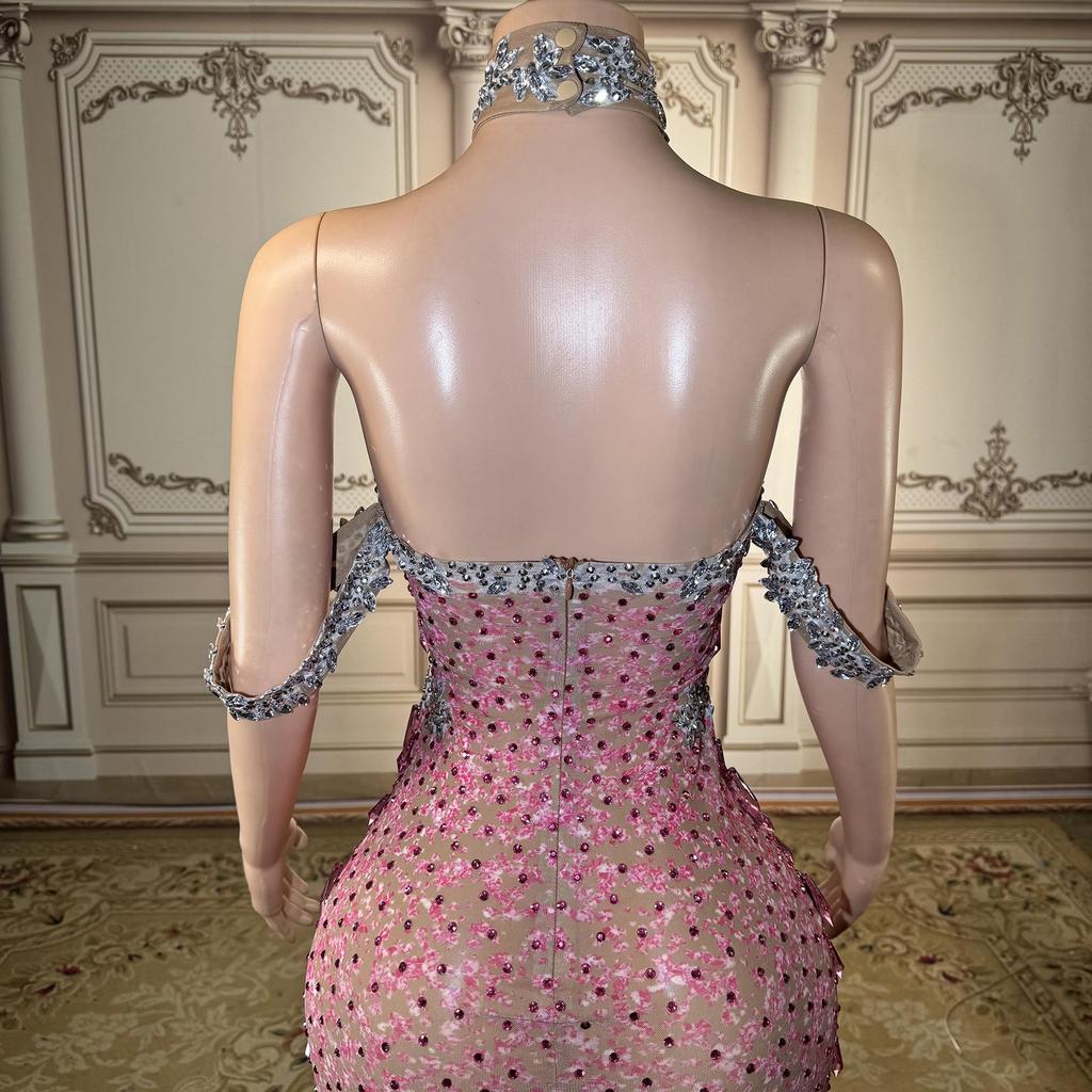 2026 Spring Arrival: Pink Sequin Mermaid Evening Gown for Banquets and Events