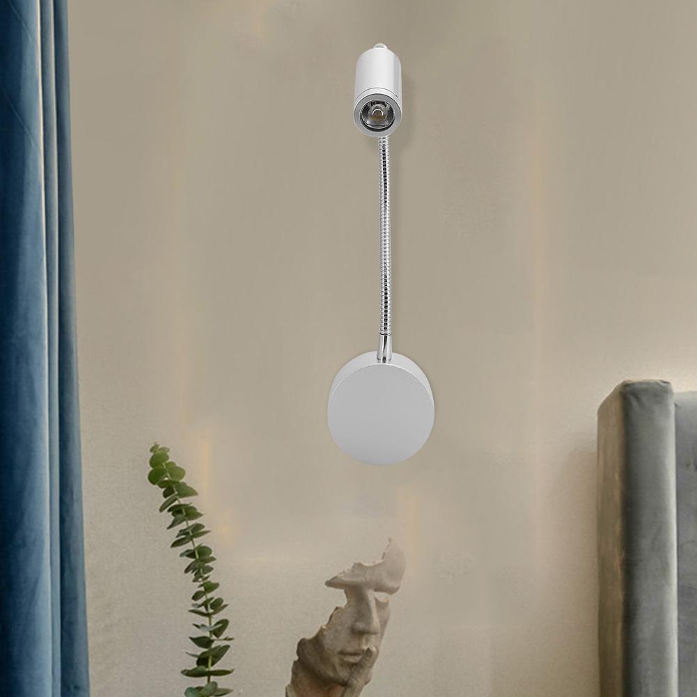 1W Flexible LED Wall Lamp Adjustable Wall Mounted Night Light Reading Light for Bedroom 85V 265V