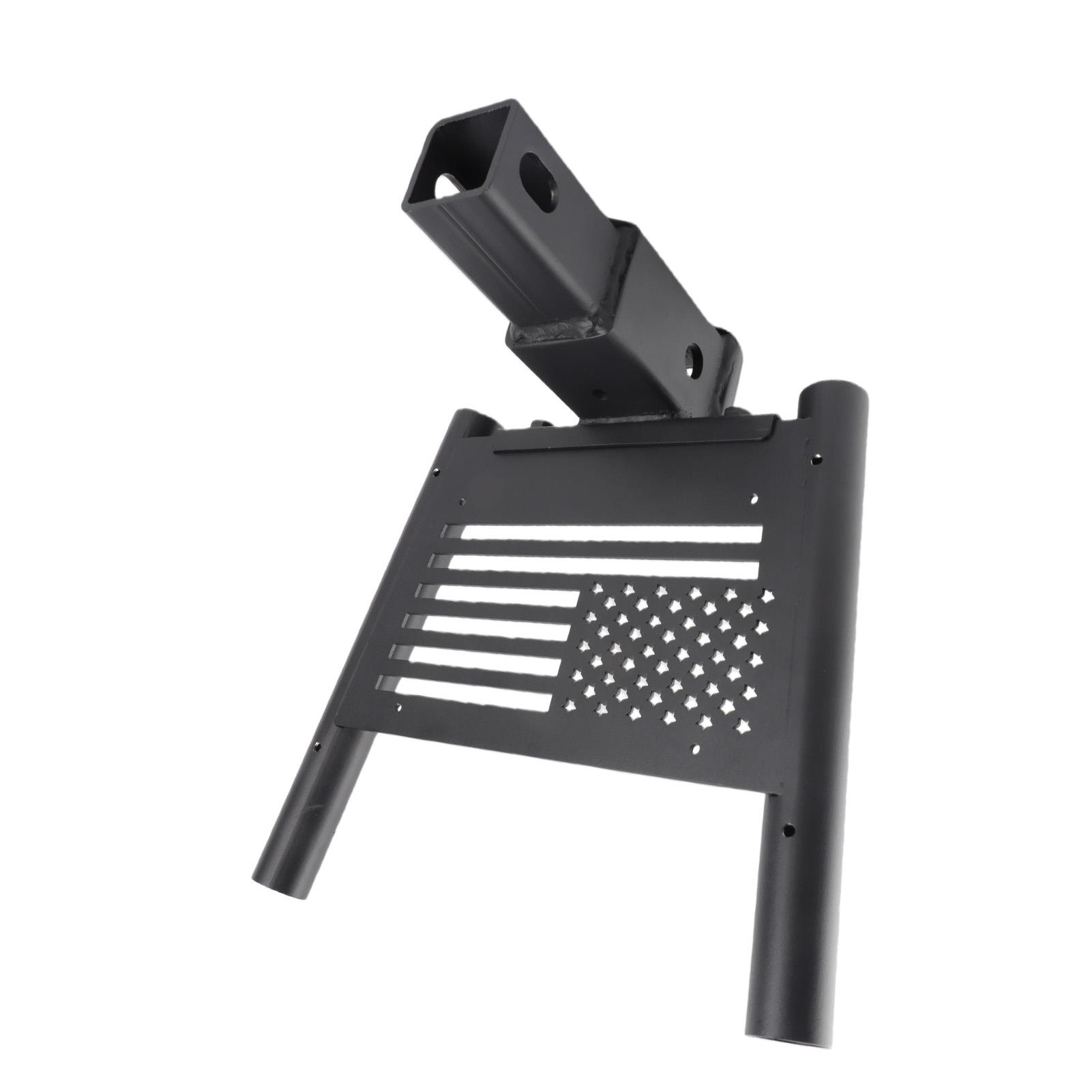 Stalen Dubbele Buis Hitch Mount Vlaggenmasthouder voor SUV RV Trailer zwart