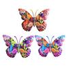 Decorazione Murale a Farfalla in Metallo Resistente alle Intemperie Uso Esterno Ferro Durevole Lavorazione Piatta 2D Colori Vivaci Stampati UV Facile da Montare Giardino Patio
