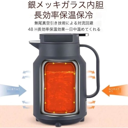 TAKEY Thermos Pot, 1.5 Liter, Stainless Steel Thermos Flask, Tabletop Pot, Large Capacity, Long-Lasting Heat Retention, Vacuum Insulation, Leak-Proof