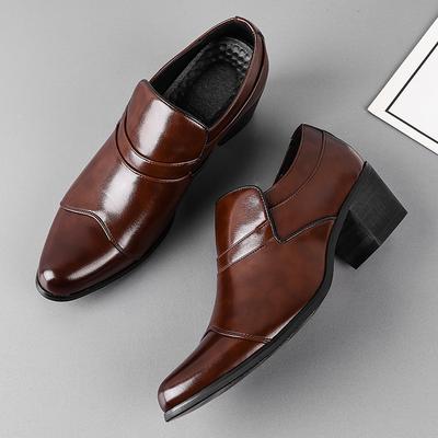 Luxus Modedesigner Neue Spitze Lackleder Lässige Kubanische Schuhe Für Männer Erhöhung Loafter Formelles Hochzeitskleid Homecoming