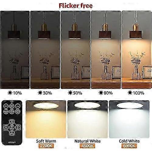 Confezione da 2 Lampadine Ricaricabili E14, 300LM, Equivalenti a 40W, Ricarica Staccabile, 3 Temperature di Colore, Lampada di Emergenza a Disco con Telecomando, Dimmer, Timer