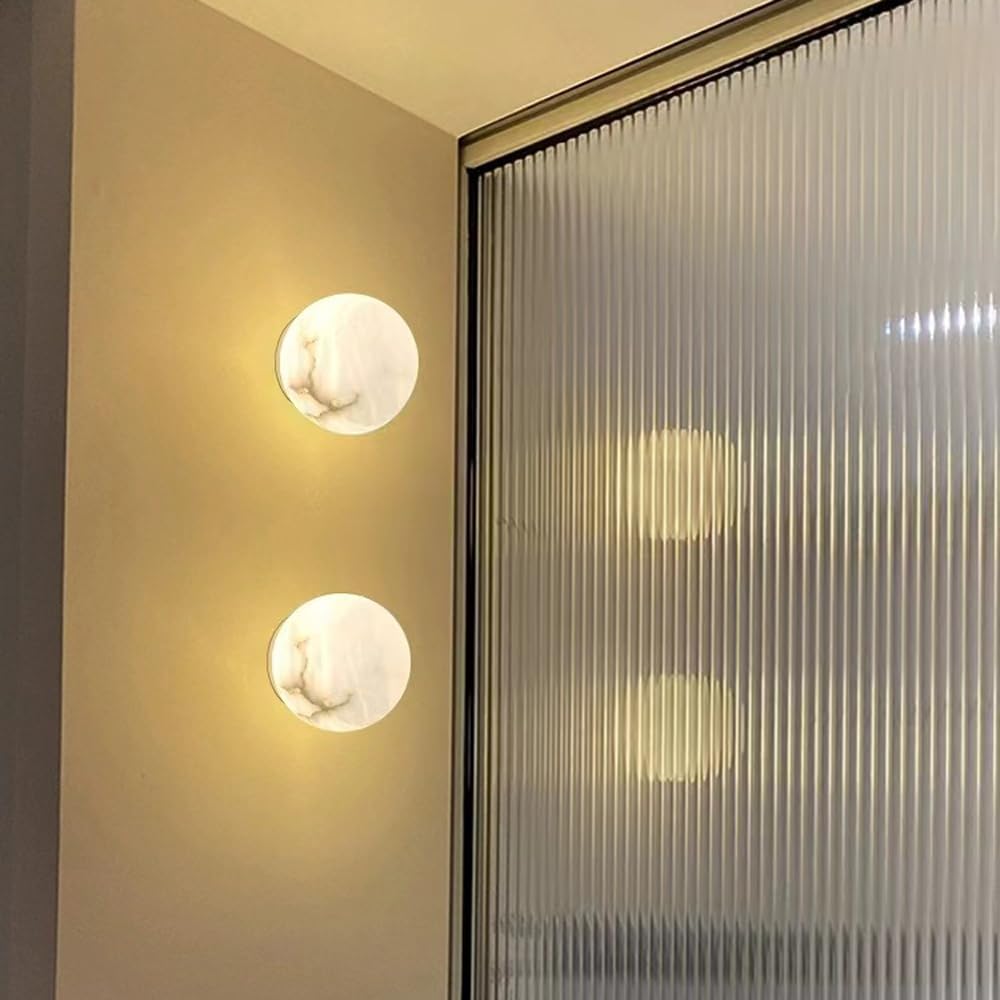 Wall Lamps Sconces Globe Marble Wall Sconce Wall Lamp Natural Alabaster Wall Light Mid Century Sconces Wall Lighting G9 Vanity Wall Lights for