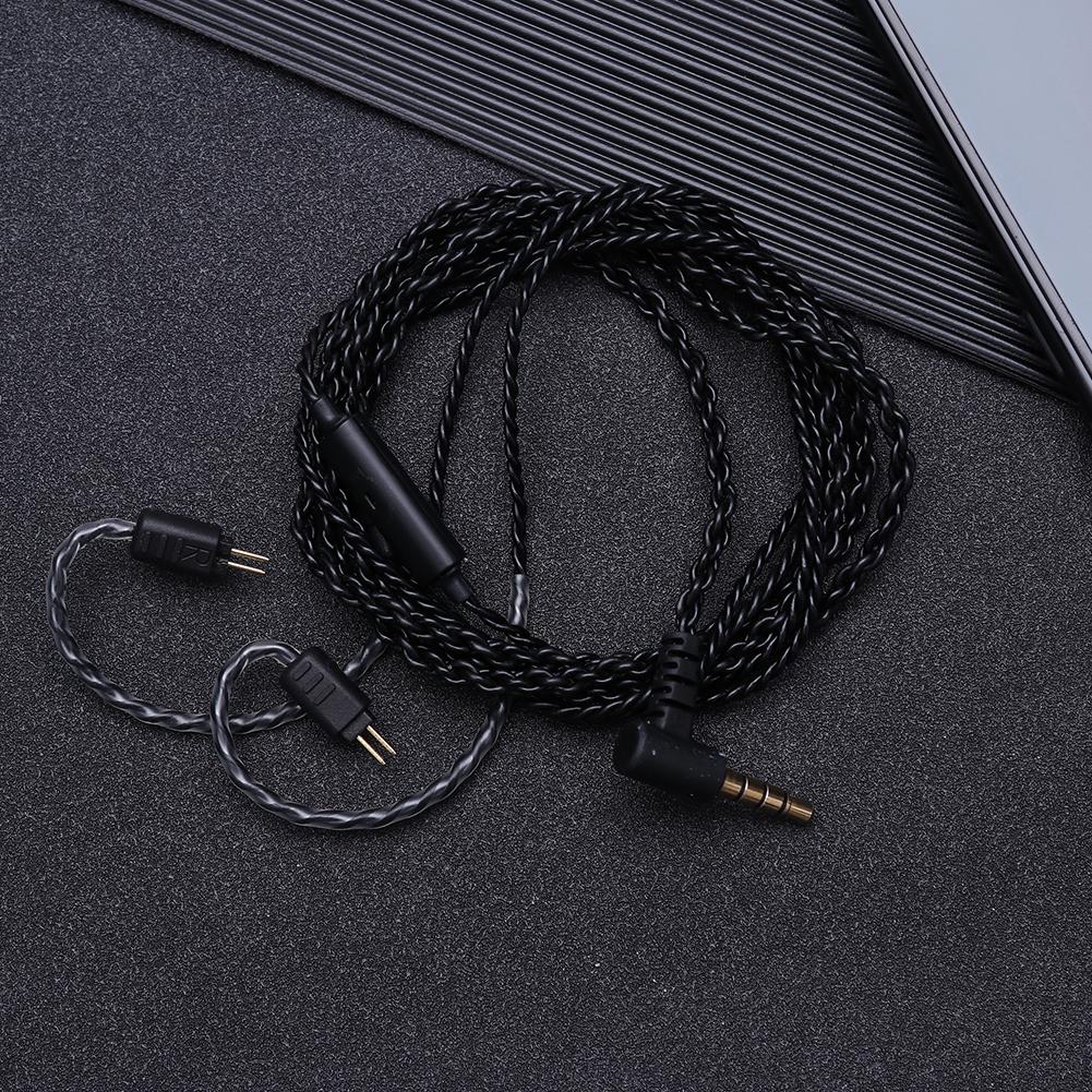 0.78mm 2 Pin Upgrade Replacement Earphone Cable Single Crystal Copper with Mic Audio Upgrade Cable for Weston 1964 UE3X UE18 W4R
