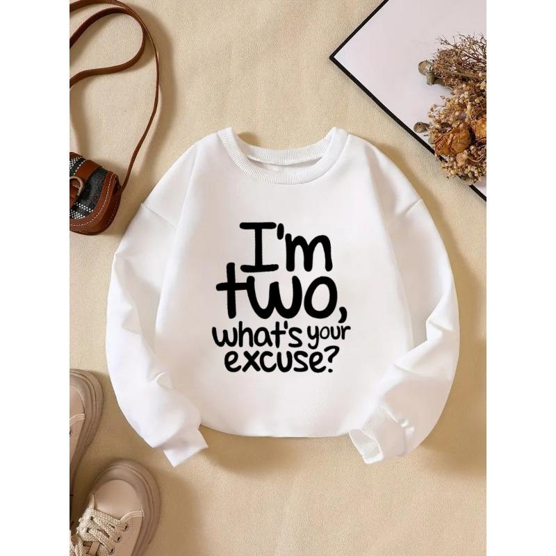 Kids SweatshirtCreative Letter Pattern Fashion Casual Crew Neck Sweatshirt for Daily Party Vacation Gift