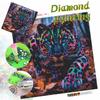 Kit de Pintura Diamantada DIY Leopardo com Strass Coloridos Tela Artesanal Brilhante para Adultos Decoração de Casa e Hobby Relaxante