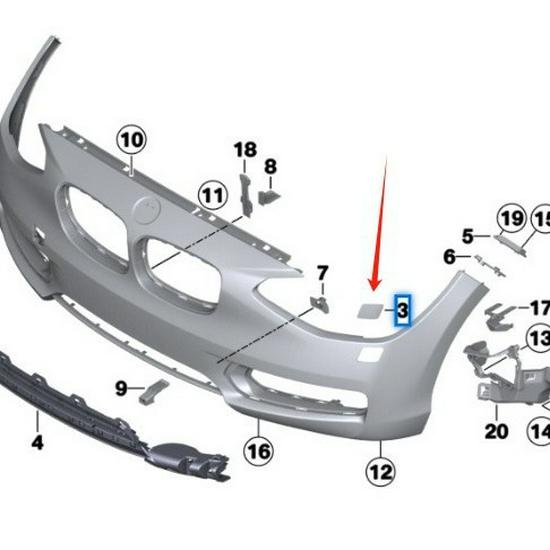 51117391809/10 BMW 2 Series F22 Front Bumper Washer Covers