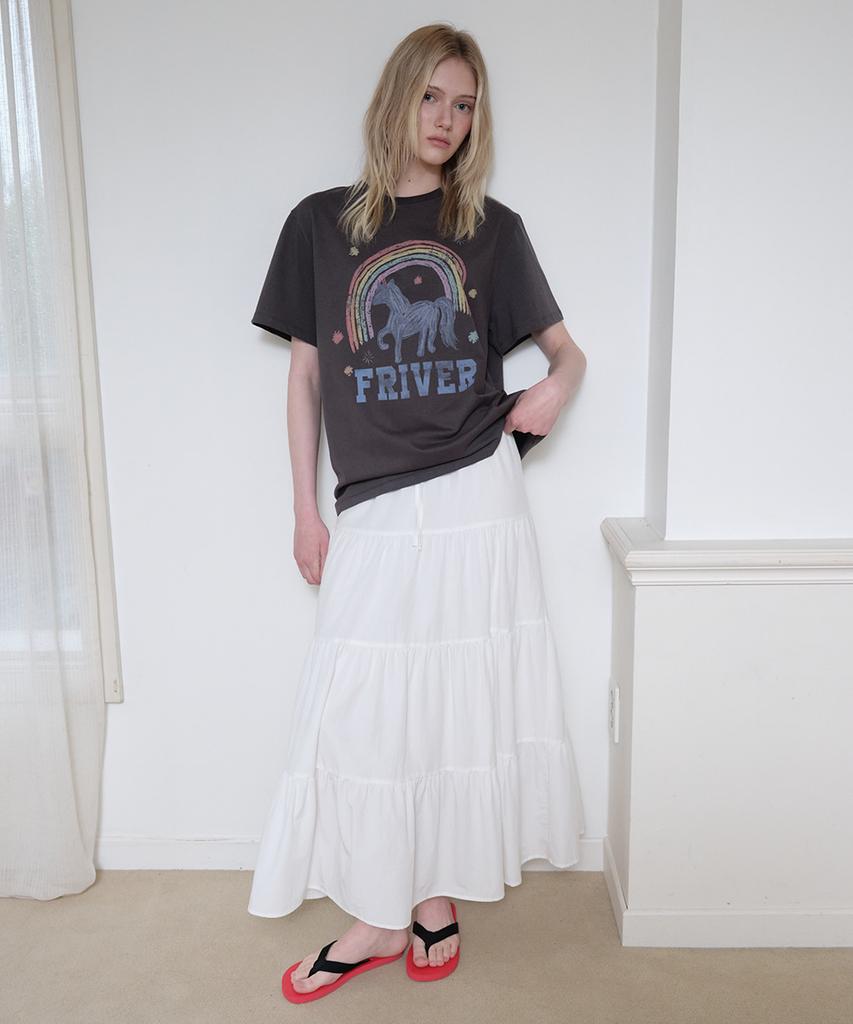 Peulibeo07 Shirring Flare Long Skirt [Frsp08Sk01]_Ivory