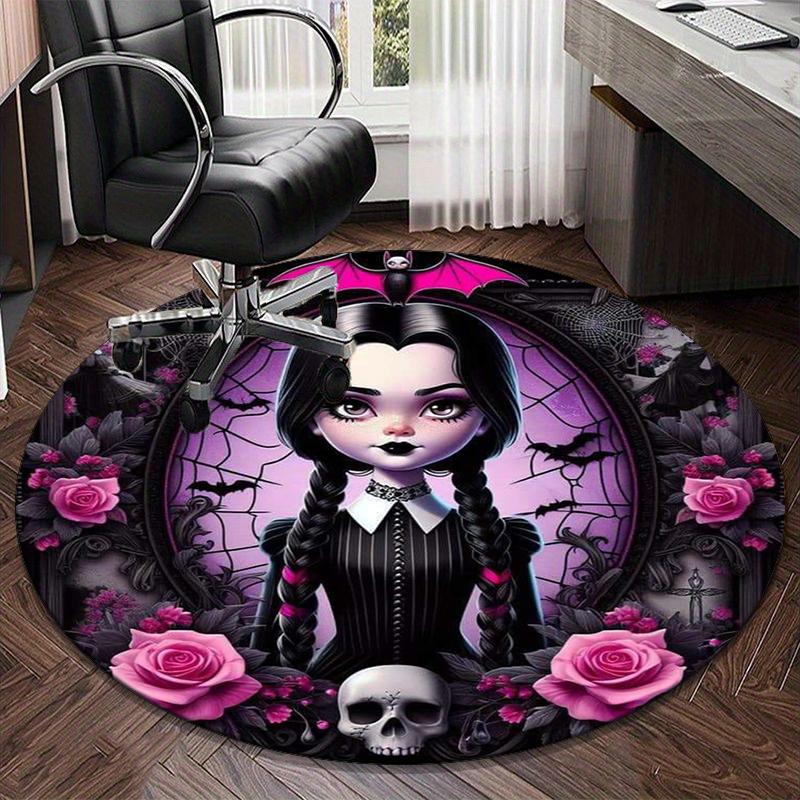 Gothic Fashion And Mystery round carpet Chair cushion Round Entryway Rug, Soft Round Rugs for Living Room, Bedroom, Circle Carpet decor gifts