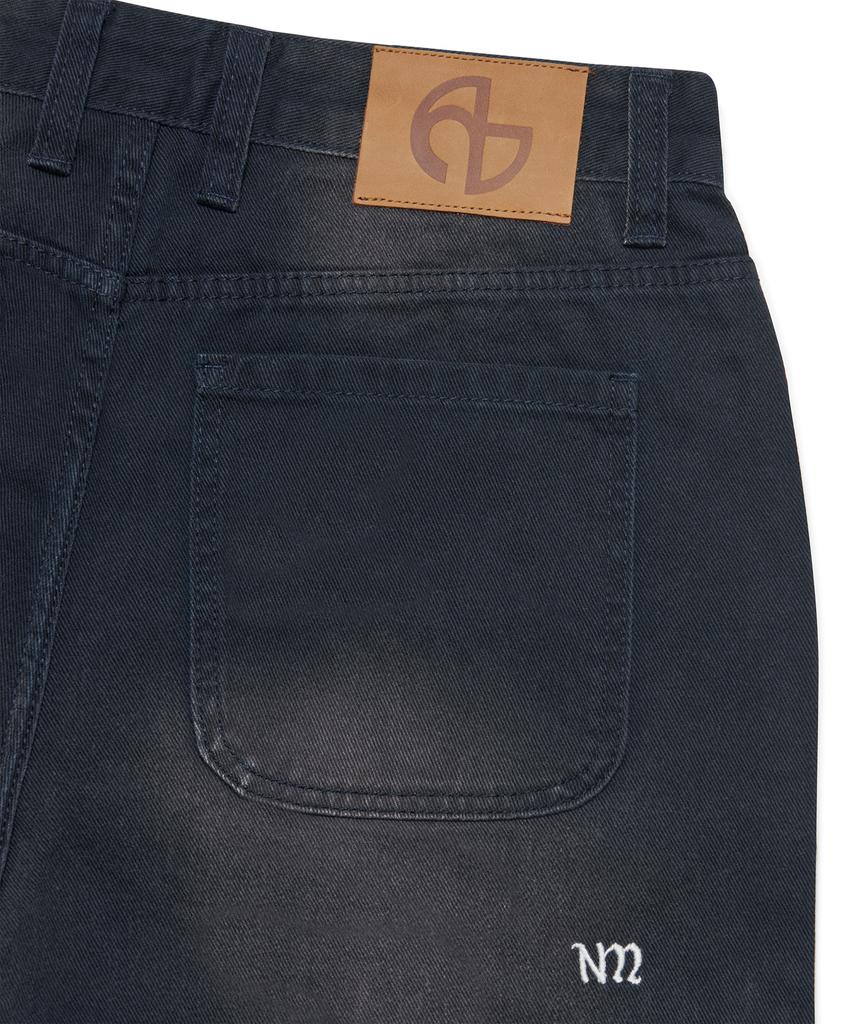 Nomaenyueol Roomy Loose Washed Pants - Washed Blue