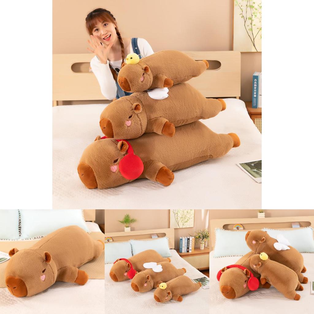 Water Capybara Plush Animal Pillow With Soft Pp Cotton Filling For Kids Room Decor