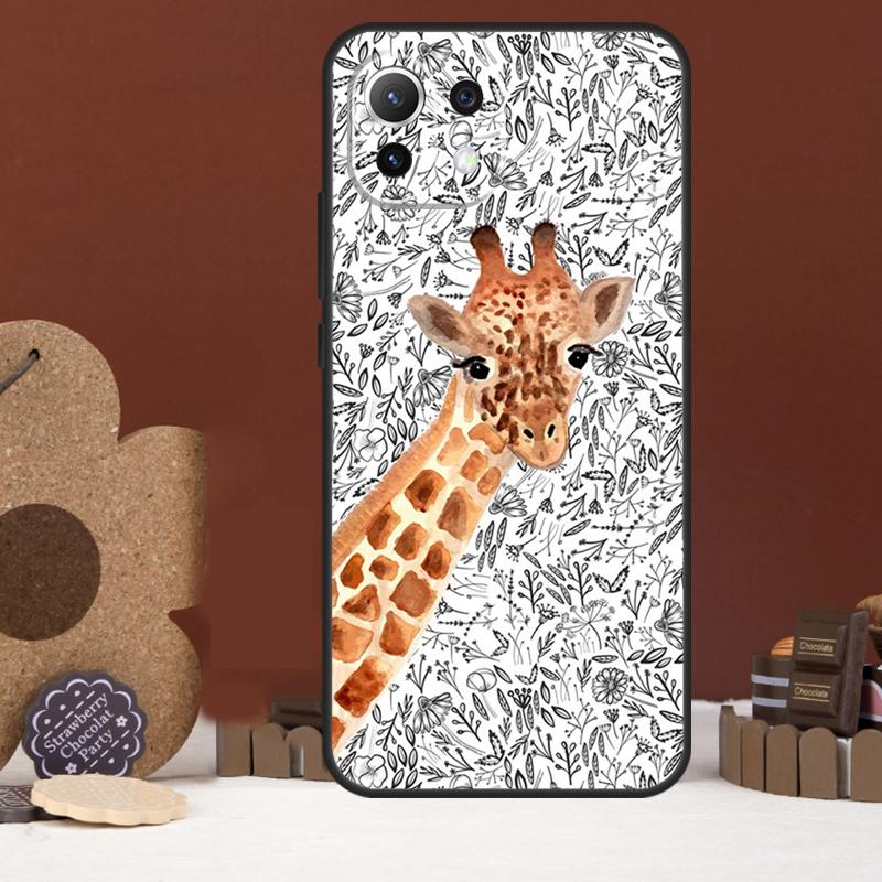 Sött tecknad giraffskal för Xiaomi 17 Pro Max 14 15 Ultra 15T 13T 14T POCO F8 Ultra F7 F5 F6 X5 X6 X7 Pro Cover