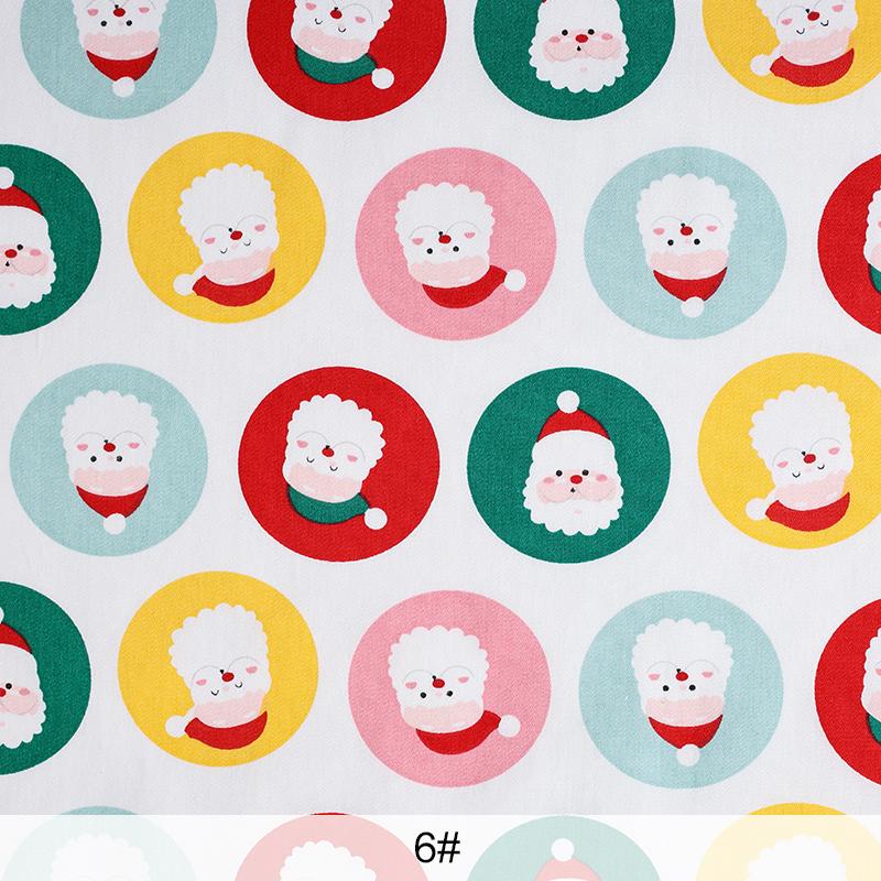 0.5m/1m/2m Pure Cotton Twill Christmas Printed Fabric for Sewing Curtain Scene Decoration Tablecloths Children's Clothing Fabric
