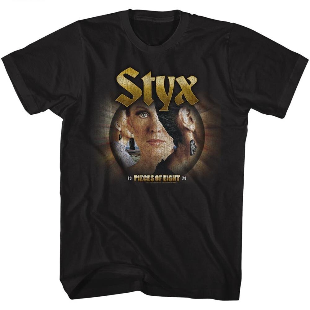 

STYX Mens New T-SHIRT Pieces of Eight Tour Official BLACK Cotton SM5XL Unisex T-Shirt L