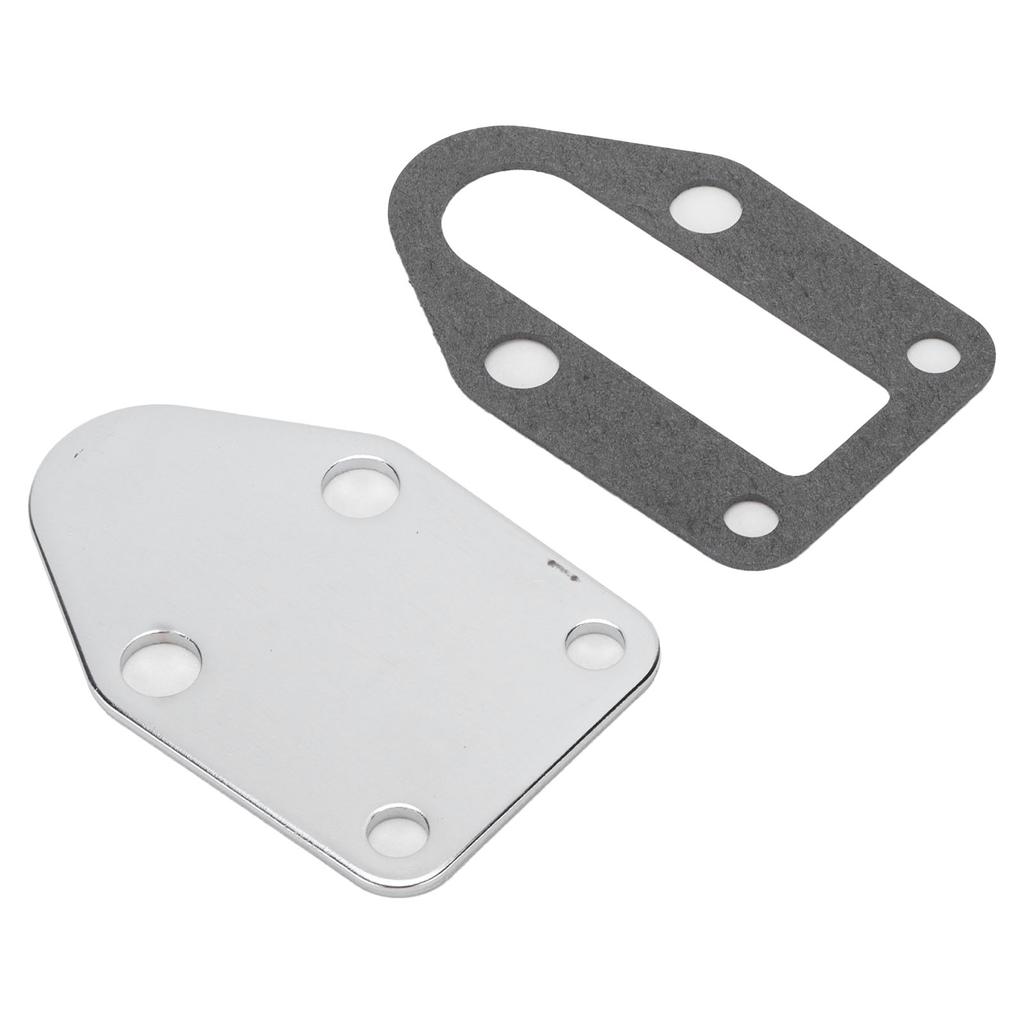 Fuel Pump Block Off Plate Without Holes Stainless Steel Replacement for Small Block Chevy V8 Engines From '55'00