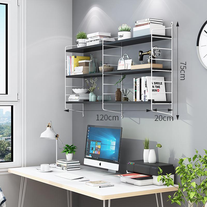 Modern Wall Bookshelf: Simple Multi-Layer Nordic Storage Rack