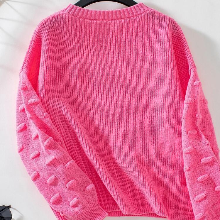 Vintage Loose Knitwear Cardigan Solid Color O Neck Top Long Sleeve Autumn Winter Sweater