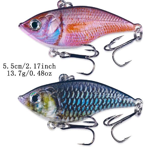 Lipless Crankbait, Rattle Trap Fishing Lures for Freshwater Saltwater, Lipless Crankbaits for Bass Fishing Lure Set for Bass Trout Walleye Redfish