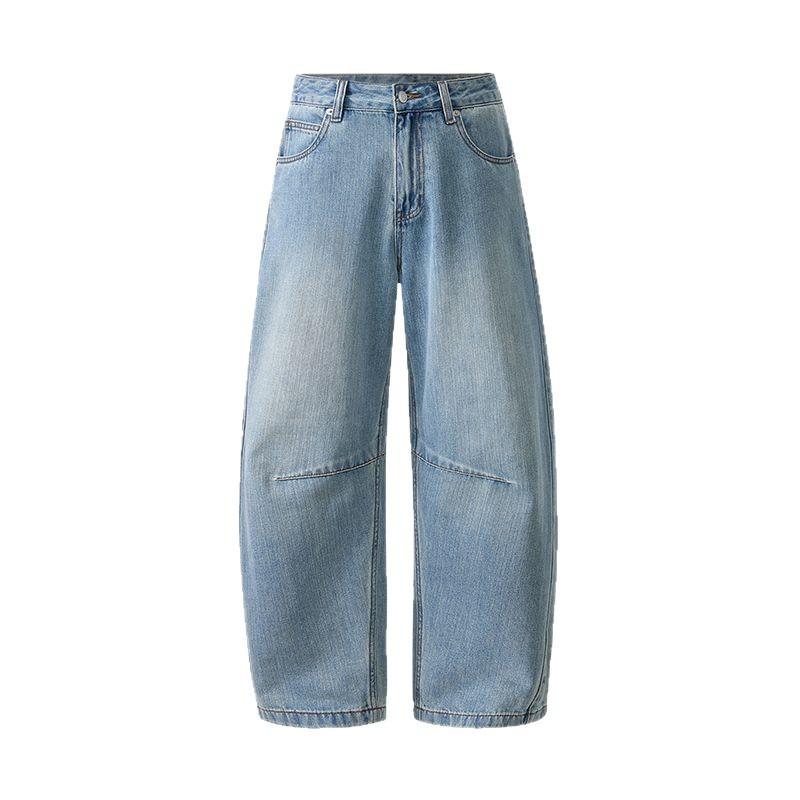 Spring New Loose Wide Leg Scimitar Jeans Men's American High Street Trend Brand Nostalgic Blue Casual Pants