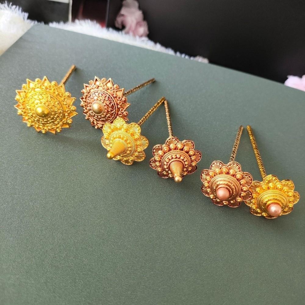 Vintage Thai-style Flower Hairpins Traditional Festivals Hair Bun Hair Stick Pins  Party Banquet