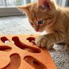 Interactive Cat Food Puzzle Toy Durable Felt Material Pet Treat Dispenser for Mental Stimulation and Slow Feeding Activity Board