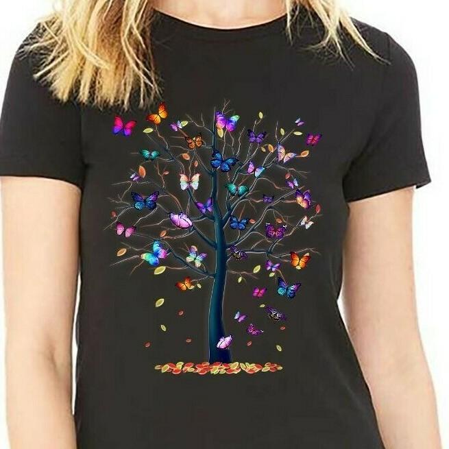 Butterfly Tree Beautiful Unisex Form T-shirt M