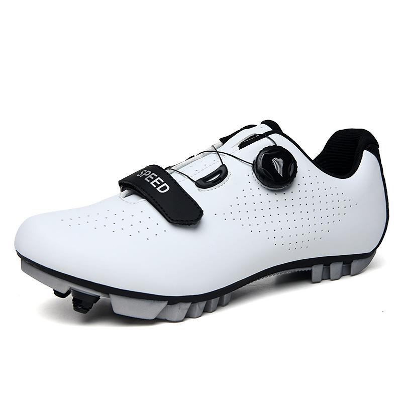 QX2001 Men's Women's Cycling Shoes With Low Cut Mountain Locks Road No Locks. Large Size Rotating Buckle Leather Surface