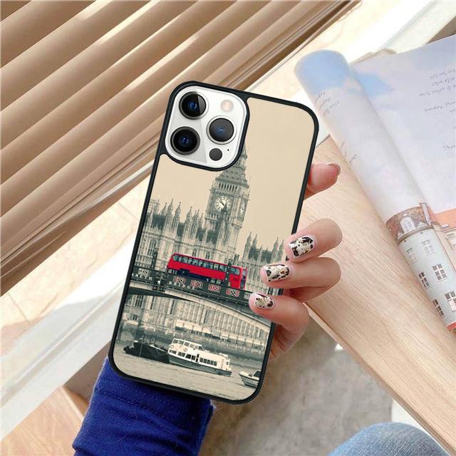 Famous London Landmarks Street Sign Phone Case Cover For iPhone 17 Air 15 16 Pro Max 14 13 12 11 Pro Max Plus