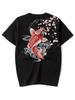 Niepce Men's Dancing Fish Embroidery Tee Japanese Streetwear T-Shirt