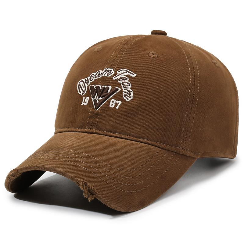 Embroidered Letter Baseball Cap Unisex Sunshade Soft Top Raked Cap Couple's Outdoor Cap