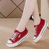 2026 Korean Style Women's Casual Candy Low-Top Canvas Shoes - Solid Color, Lightweight, Trendy, Flat Bottom Running Shoes