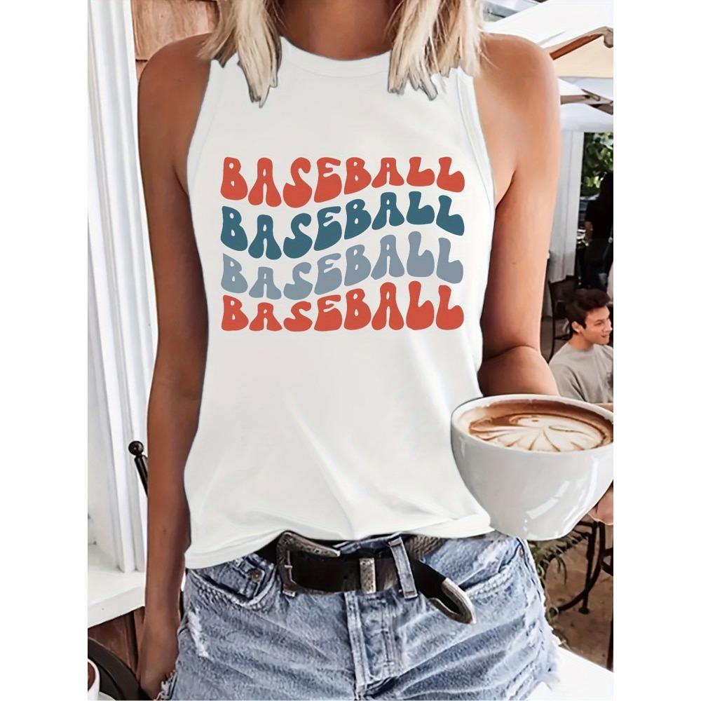 Women's Tank Tops With Colorful Letter Prints Summer Casual Everyday Women's Tank Tops Street Fashion Women's Sleeveless T-shirt