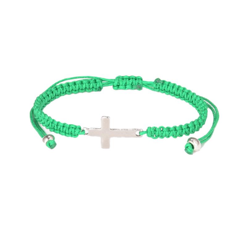 Handmade Woven Titanium and Steel Cross-shaped Bracelet Jewelry for Couples, Bracelet Cord