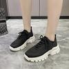 Casual Sports Shoes Women's New Spring and Summer 2025 Fly-woven Mesh Breathable Soft Sole Lightweight Thick-soled Dad Shoes Tide