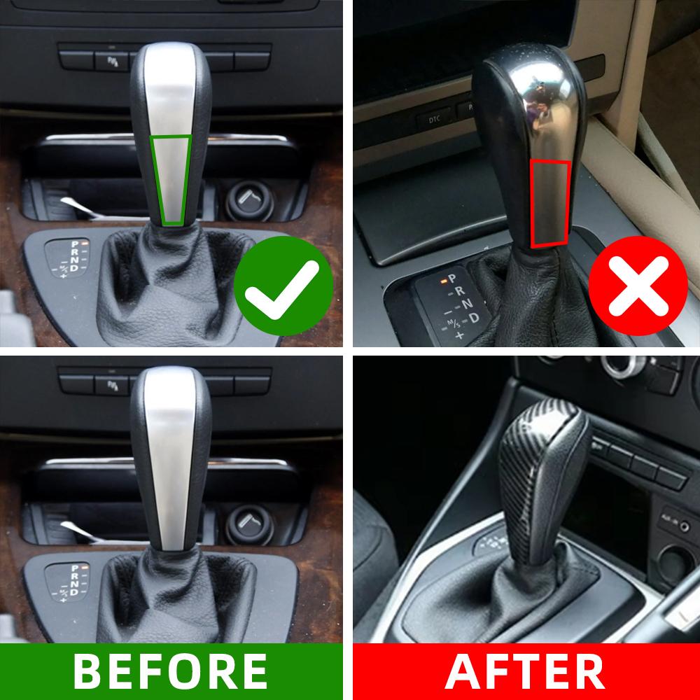 ABS Carbon Fiber Car Gear Shift Knob Sticker Trim for BMW 3Series E90 E92 E93 E84 2006-2012 Decoration Cover Accessories