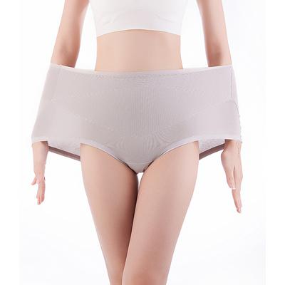 Mutandine da donna a vita alta di grandi dimensioni, biancheria intima comoda con cavallo in puro cotone 80-180 g