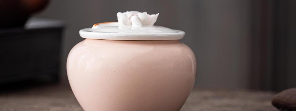 Pink Ceramic Tea Pot with Lid, Coffee Rganizer, Sugar Storage Jars, Moisture Proof, Kitchen Container