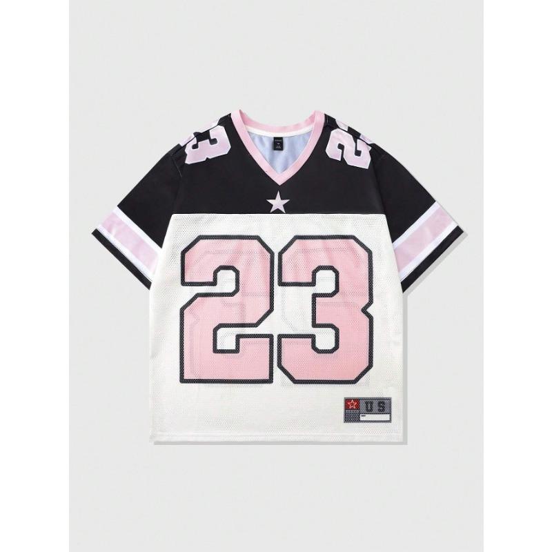 Women's Summer Y2K Fashion Casual Shirt Street Retro Hip Hop V-Neck Loose Breathable Quick Drying T-Shirt