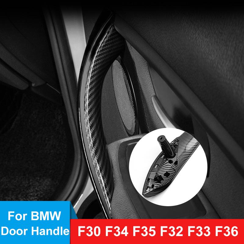 Door Inner Handle For BMW F30 F80 F32 F33 F82 F34 F35 F36 3GT 3 4 Series 2012- Carbon Fiber Interior Handle Cover Front