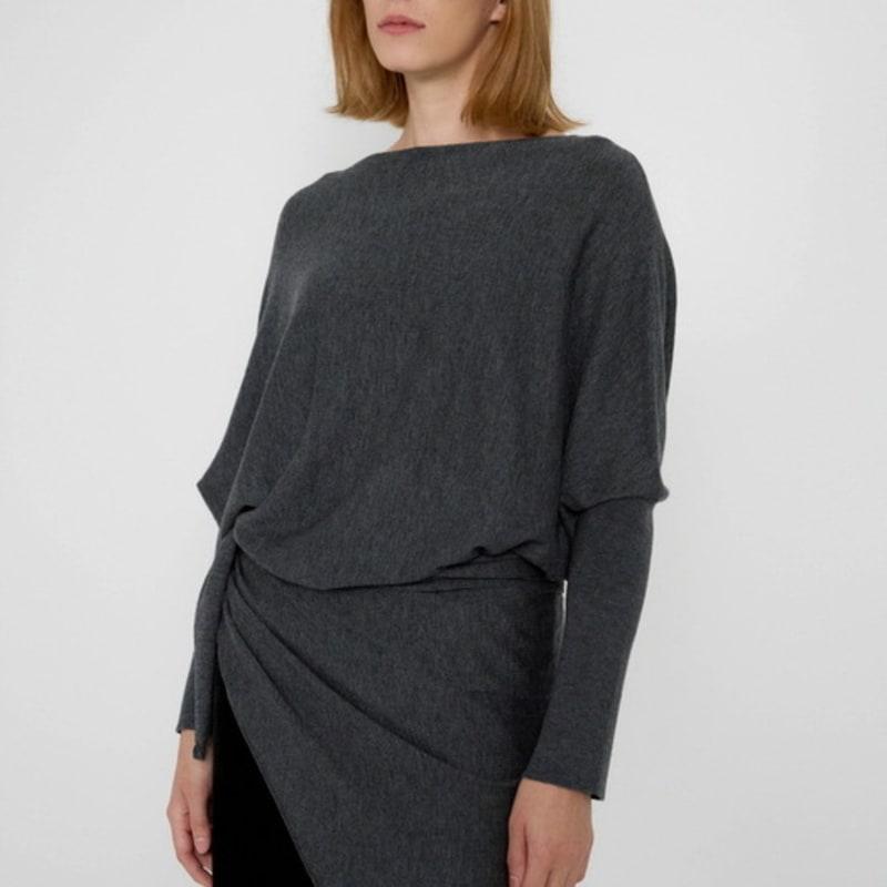 LA KOSMO FLOW KNIT SCARF - GRAY