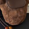 Women’s Suede Crossbody Bag Minimalist Design for Daily Casual Office Use Vintage Chic Style