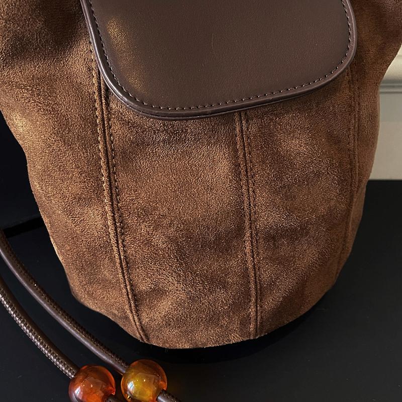 Women’s Suede Crossbody Bag Minimalist Design for Daily Casual Office Use Vintage Chic Style