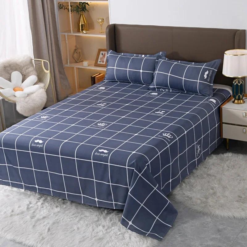 Abstrakt Geometrisk Mønster Laken Sett Soverom 3 stk Flate Laken Putetrekk Mykt Komfortabelt Dekorativt Queen Size Sengetøy Sett