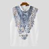 INCERUN Summer Men O Neck Sleeveless Ethnic Print Casual Loose Tank Tops
