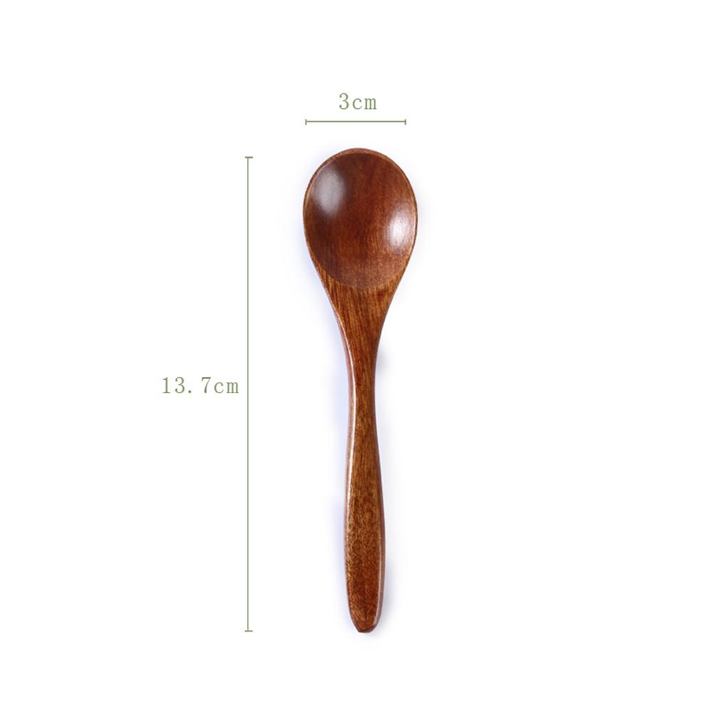 6 Pcs Wooden Coffee Scoop Coffee Bean Spoon Spoon Japanese Style Kitchen Utensil for Soup Honey Ice Wooden Teaspoon Cream